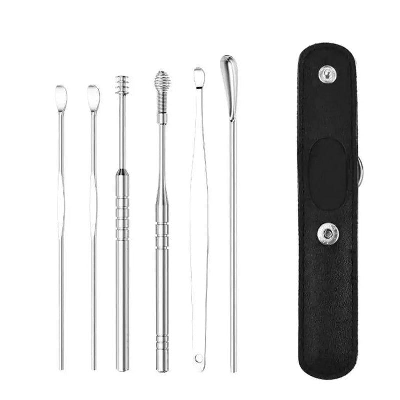 Removedor Cera De Ouvido Kit 6 Peças Aço Inox Limpeza - Ear Cleaner™